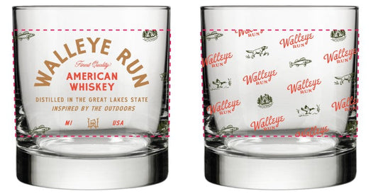 Walleye Run Whiskey Rock Glass